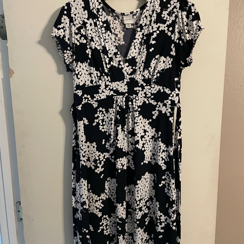 Merona size small navy blue dress with ties